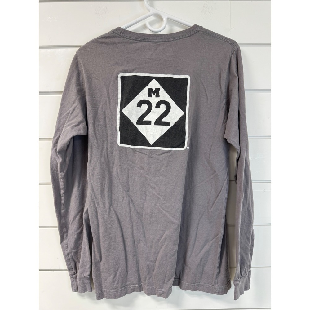 M22 Michigan Highway Graphic Long Sleeve T-Shirt Gray Mens Medium - Picture 6 of 6